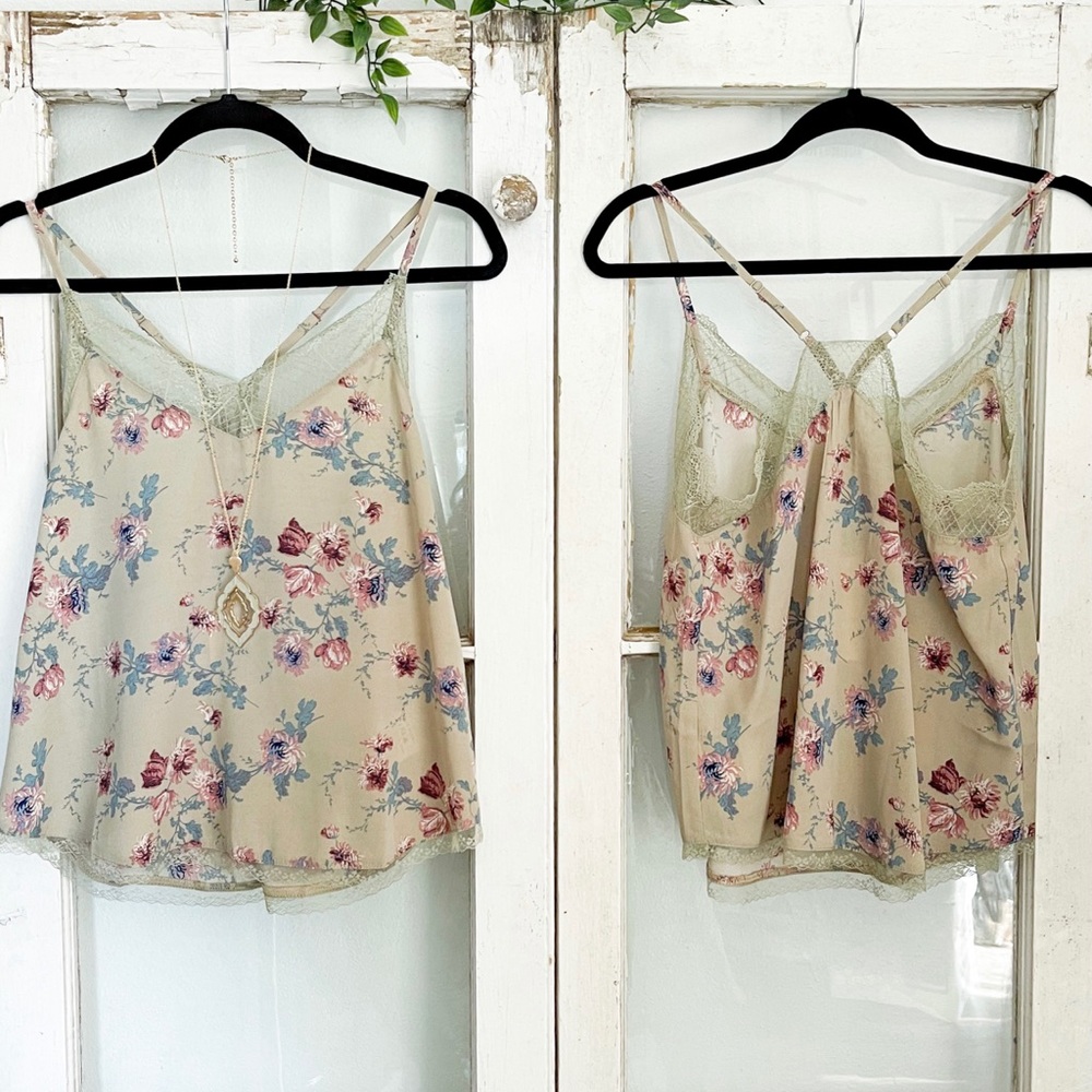 TAUPE Floral Racerback Lace Camis - Picture 3 of 5